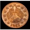 Image 2 : 1863 Crossed Flags Fuld 705D-2A/1381 R4 Civil War Token 1c Grades Choice Unc RB
