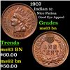 Image 1 : 1907 Indian Cent 1c Grades Select Unc BN