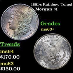 1881-s Rainbow Toned Morgan Dollar $1 Grades Select+ Unc