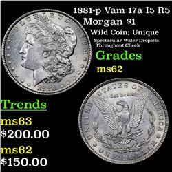 1881-p Vam 17a I5 R5 Morgan Dollar $1 Grades Select Unc