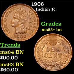 1906 Indian Cent 1c Grades Select+ Unc BN