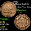 Image 1 : 1857 Flying Eagle Cent 1c Grades vf++