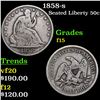 Image 1 : 1858-s Seated Half Dollar 50c Grades f+