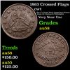 Image 1 : 1863 Crossed Flags Civil War Token 1c Grades Choice AU/BU Slider