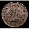 Image 2 : 1863 Crossed Flags Civil War Token 1c Grades Choice AU/BU Slider