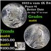 Image 1 : 1922-s vam 1K R4 Peace Dollar $1 Grades Choice Unc