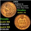 Image 1 : 1901 Indian Cent 1c Grades Choice+ Unc RB