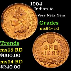 1904 Indian Cent 1c Grades Choice+ Unc RD