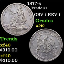 1877-s Trade Dollar $1 Grades xf