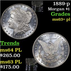 1889-p Morgan Dollar $1 Grades Select Unc+ PL