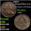 Image 1 : 1804 Draped Bust Half Cent 1/2c Grades vf++