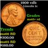 Image 1 : 1909 vdb Lincoln Cent 1c Grades Gem+ Unc RD