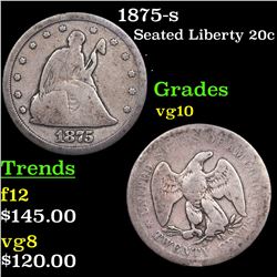 1875-s Twenty Cent Piece 20c Grades vg+