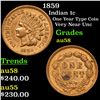 Image 1 : 1859 Indian Cent 1c Grades Choice AU/BU Slider