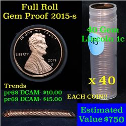 ***Auction Highlight*** 2015-s Lincoln 1c proof roll, 50 pieces (fc) (fc)