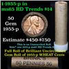 Image 1 : ***Auction Highlight*** Uncirculated 1c orig shotgun roll, 1955-p  In Old Brinks wrapper  (fc)