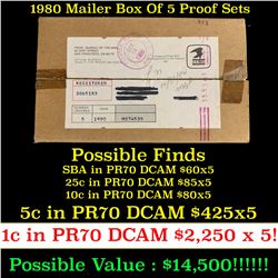 ***Auction Highlight*** Original box 5- 1980 United States Mint Proof Sets (fc) (fc)