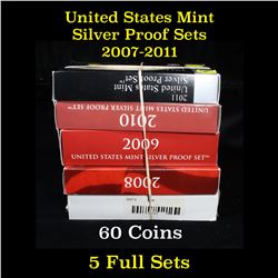 Group of 4 United States Mint Silver Proof Set 2007-2010 60 coins