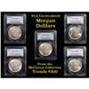 Image 1 : 5 Unc Morgan $1 Graded By PCGS Mixed Dates From The McClaren Collection