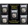 Image 1 : 5 Unc Morgan $1 Graded By PCGS Mixed Dates From The McClaren Collection
