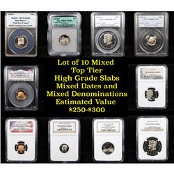 10 High Graded Top Tier Slabed Coins