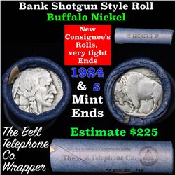 Buffalo Nickel Shotgun Roll in Old Bank Style 'Bell Telephone'  Wrapper 1924 & s Mint Ends