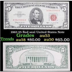 1963 $5 Red seal United States Note Grades