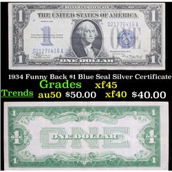 1934 Funny Back $1 Blue Seal Silver Certificate Grades