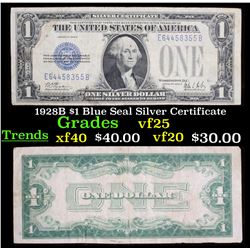 1928B $1 Blue Seal Silver Certificate Grades