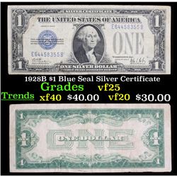 1928B $1 Blue Seal Silver Certificate Grades