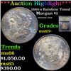 Image 1 : ***Auction Highlight*** 1883-o Rainbow Toned Morgan Dollar $1 Graded GEM+ Unc By USCG (fc)