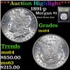 Image 1 : ***Auction Highlight*** 1891-p Morgan Dollar $1 Graded Choice Unc By USCG (fc)
