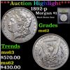 Image 1 : ***Auction Highlight*** 1892-p Morgan Dollar $1 Graded Select Unc By USCG (fc)