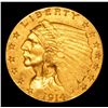 Image 2 : ***Auction Highlight*** 1914-p Gold Indian Quarter Eagle $2 1/2 Graded Select Unc By USCG (fc)