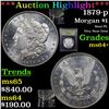 Image 1 : ***Auction Highlight*** 1879-p Morgan Dollar $1 Graded Choice+ Unc By USCG (fc)