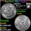 Image 1 : ***Auction Highlight*** 1894-s Morgan Dollar $1 Graded Select Unc By USCG (fc)