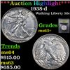 Image 1 : ***Auction Highlight*** 1938-d Walking Liberty Half Dollar 50c Graded Select+ Unc By USCG (fc)