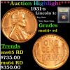 Image 1 : ***Auction Highlight*** 1931-s Lincoln Cent 1c Graded Choice+ Unc RD By USCG (fc)