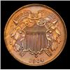 Image 2 : ***Auction Highlight*** 1864 Small Motto Two Cent Piece 2c Graded GEM+ Unc RB By USCG (fc)