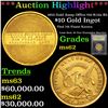 Image 1 : ***Auction Highlight*** 1852 Gold Assay Office $10 K-12a R5 Graded Select Unc By USCG (fc)