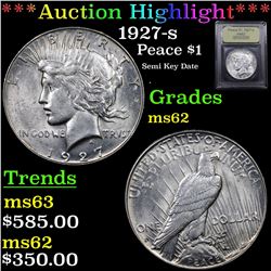 ***Auction Highlight*** 1927-s Peace Dollar $1 Graded Select Unc By USCG (fc)
