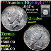 Image 1 : ***Auction Highlight*** 1927-s Peace Dollar $1 Graded Select Unc By USCG (fc)