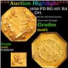 Image 1 : ***Auction Highlight*** 1856-FD BG-107 R4 California Fractional Gold 25c Grades GEM Unc (fc)