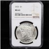 Image 2 : NGC 1923-p Peace Dollar $1 Graded ms63 By NGC