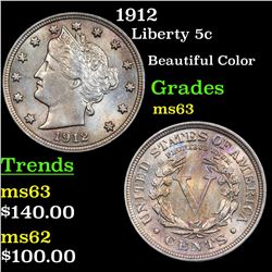 1912 Liberty Nickel 5c Grades Select Unc