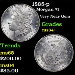 1885-p Morgan Dollar $1 Grades Choice+ Unc