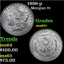 1896-p Morgan Dollar $1 Grades Select+ Unc