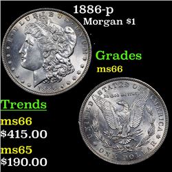 1886-p Morgan Dollar $1 Grades GEM+ Unc