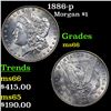 Image 1 : 1886-p Morgan Dollar $1 Grades GEM+ Unc