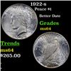 Image 1 : 1922-s Peace Dollar $1 Grades Choice Unc